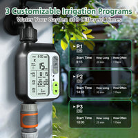 1 x RAW Customer Returns SOGUYI Watering Timer with Rain Delay Sensor, Watering Computer with 3 Watering Programs, Battery-Powered Watering Programmer with Large LCD Display, Garden Watering Timer - RRP €37.99