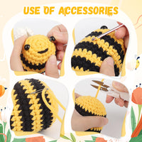 1 x RAW Customer Returns Aeeque animal crochet set for beginners, complete crochet set animals, 3 bees, starter crochet animal set for adults, animal crochet set with instructions, 3.5mm crochet hooks, crochet yarn - RRP €17.03