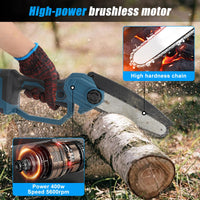 1 x RAW Customer Returns 6 inch mini cordless chainsaw compatible with Bosch GBA 18V battery, brushless motor cordless chainsaw hand chain saw for garden shears, branch shears, wood cutting without battery  - RRP €69.6