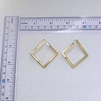 1 x Brand New W WEILIRIAN Vintage Square Earrings for Women Hollow Square Earrings Square Earrings Geometric Square Dangle Earrings for Girls Gifts Gold  - RRP €18.0