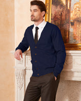 1 x RAW Customer Returns Kallspin Men s Wool V-Neck Cardigan Sweater Navy Blue,XL Tall  - RRP €42.29