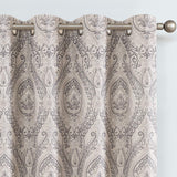 1 x RAW Customer Returns TOPICK Opaque Curtains Heat-Insulated Blackout Curtain with Eyelets Flower Pattern Vintage Linen Look Curtain Lightproof Thermal Curtain for Living Room Bedroom 2 Pieces 130 x 225 cm W x H Gray - RRP €49.4