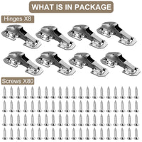 1 x RAW Customer Returns EFUTURETIME 8 x Kitchen Furniture Hinges 90 Hinge 113 43 mm 5 Inch with 80 Screws Hydraulically Damping Door Hinges for Cupboard - RRP €19.15
