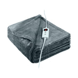 1 x RAW Customer Returns 7chatudo electric blanket with automatic switch-off Electric heating blanket 1.80m x 1.30m 6 temperature levels Fast warm-up 5 automatic switch-off timers Washable Slate grey - RRP €28.03