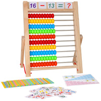 1 x RAW Customer Returns KIDWILL Primary School Slide Rule Abacus, Calculation Frame with 100 Beads Counting Sticks Number Alphabet Cards, Educational Toy Gift for Children from 2 Years, Counting Frame - RRP €16.99