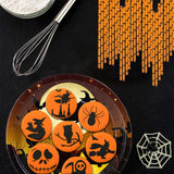 1 x RAW Customer Returns ASSUGO Halloween tableware 75-piece set, Halloween party tableware set made of paper plates, cups, straws, candy box, pumpkin tattoo stickers, Halloween table decoration for children, scary party, garden 10 psc  - RRP €12.99