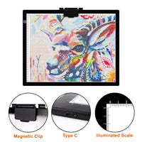 1 x RAW Customer Returns A3 Light Box for Drawing Portable Adjustable Brightness Led Light Pad Tracing Light Board with Type-C Cable for Artist Drawing, Diamond Painting, Stencilling, Sketching, Animation, X-Ray - RRP €39.31