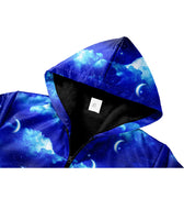 1 x Brand New JACKETOWN Hoodie Boys Fleece Jacket Children Printed Sweatshirt with Zipper Warm Hoodie for Boys Long Sleeve Hooded Jacket with Hood Sweater Jacket Blue-L  - RRP €48.4