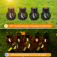 1 x RAW Customer Returns 8 Pack Hanging Solar Lights Outdoor Waterproof, Mini Solar Lanterns Hanging with Flickering Flame, Garden Lighting for Camping Christmas Decoration Patio Walkway - RRP €28.99