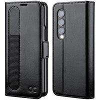 1 x RAW Customer Returns OCASE case for Samsung Galaxy Z Fold 4 5G mobile phone case with S Pen holder front screen protector premium PU leather card slot RFID protection leather case compatible with Galaxy Z Fold4 black - RRP €29.99