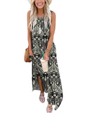 1 x RAW Customer Returns AUSELILY Summer Dress Maxi Women Sleeveless Beach Dress Long Maxi Dresses with Pockets Boho Floral Black XL - RRP €30.0