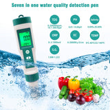 1 x RAW Customer Returns PH meter, PH meter, 7 in 1 TDS EC salinity ORP SG temperature PH tester, with backlight, high precision, suitable for drinking water, swimming pools, aquariums, laboratories - RRP €27.59