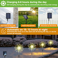 1 x RAW Customer Returns yowin garden decoration solar lights for outdoors, 4 x 120 LED solar lights dandelion, 8 modes solar plug garden lighting weatherproof solar lamps fireworks for garden balcony terrace flower boxes decoration - RRP €27.99