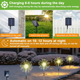 1 x RAW Customer Returns yowin garden decoration solar lights for outdoors, 4 x 120 LED solar lights dandelion, 8 modes solar plug garden lighting weatherproof solar lamps fireworks for garden balcony terrace flower boxes decoration - RRP €29.59