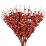 13 x Brand New 12 Pieces Glitter Berry Branches Decoration Artificial Berry Stems Red Berries Christmas Holly Berry Branches Christmas Berry Stems for Christmas Tree Winter Decoration,40CM - RRP €265.2