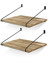 1 x RAW Customer Returns Petrala wall shelf wood wide floating shelf set of 2 hanging shelves rustic floating shelves projector shelf large storage shelf for kitchen bathroom bedroom living room hallway - RRP €38.3