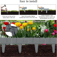 1 x RAW Customer Returns Lawn edging in stone look, lawn edging, plastic edging for flower beds, lawn edging, garden, decorative garden fence, bed edging, palace style garden decoration 20 pieces, black  - RRP €17.14