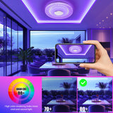 1 x RAW Customer Returns LED ceiling light dimmable with Bluetooth speaker 36W ceiling lamp with RGB color change, 3600LM Wifi LED lamp with remote control, bedroom lamp compatible with Alexa Google Home, 30CM - RRP €28.79