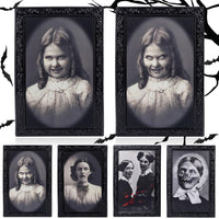 19 x Brand New Pack of 4 Halloween decoration horror picture frames, Halloween horror portrait, Halloween decoration 3D pictures, Halloween decoration scary wall portraits, haunted wall decoration, for Halloween party haunted house  - RRP €268.09