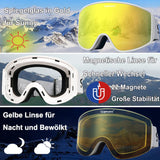 1 x RAW Customer Returns OUTDOOR SPARTA ski goggles snowboard goggles for men and women with 2 magnetic interchangeable lenses and case anti-fog UV protection helmet compatible - RRP €37.31