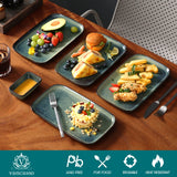 1 x RAW Customer Returns vancasso serving plates, STAR plate set for 4 people, stoneware tableware serving plate is dishwasher and microwave safe, dinner plate, cake plate, dessert plate, breakfast plate, green - RRP €38.99