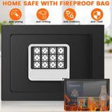 1 x RAW Customer Returns 15L Small Safe for Home, Fireproof Furniture Safe with Fireproof Waterproof Bag, Electronic Combination Lock Cash Box for Money ID Cards Jewelry Important Papers 23 17 17cm - RRP €45.99