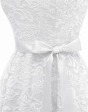 1 x RAW Customer Returns Berylove Short Floral Lace Bridesmaid Dress Cocktail Party BLP7006 White L - RRP €43.25