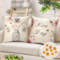 13 x Brand New Waterproof Outdoor Cushion Covers Linen 45x45cm Spring Watercolor Flower Vase Dragonfly Butterfly Bee Decorative Patio Furniture Cushion Cover for Couch Sofa Bench Farmhouse Pack of 2 - RRP €196.56