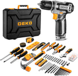 1 x RAW Customer Returns DEKO 133 Piece Power Tool Combo Kits with 12V Cordless Drill, 10MM 3 8 Keyless Chuck, Professional Household Home Tool Kit Set, DIY Hand Tool Kits for Garden Office Home Repair - RRP €24.0