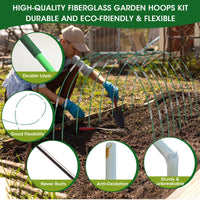 1 x RAW Customer Returns 48 Pieces Greenhouse Tires Fiberglass, 8 Sets of 8.5 FT Long Garden Tires, Rustproof Fiberglass Greenhouse Tires Grow Tunnel for Garden Netting, DIY Plant Support Garden Stakes - RRP €31.25