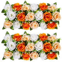 1 x Brand New BLOSMON artificial flowers wedding decoration roses artificial flowers 6 pcs orange rose table decoration wedding artificial flower silk flowers bouquet arrangement for home baby shower table centerpiece decoration - RRP €20.4