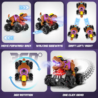 1 x RAW Customer Returns maysida Remote Controlled Dinosaur Car Ages 3 4 5 6 7 8 Years Gift for Children, 2.4 GHz Dinosaur Car Toy, RC Car with Spray Mist, Music, LED Lights - RRP €39.99