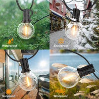 1 x RAW Customer Returns GPATIO LED outdoor fairy lights, 7.6 m outdoor fairy lights with 12 1 warm white G40 light bulbs, plastic, IP45 waterproof indoor outdoor fairy lights for garden, terrace, weddings, parties - RRP €18.14