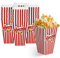 1 x RAW Customer Returns MATANA 50 large popcorn bags retro style for children s parties movie nights, children s birthdays, popcorn machine, sleepovers, cinema, party bags - 17x9cm - Stable easy to fold - RRP €15.99