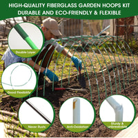 1 x RAW Customer Returns 60 Pieces Greenhouse Tires Fiberglass, 10 Sets of 8.5 FT Long Garden Tires, Rustproof Fiberglass Greenhouse Tires Grow Tunnel for Garden Netting, DIY Plant Support Garden Stakes - RRP €38.3