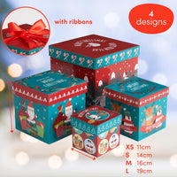 1 x RAW Customer Returns 8 Christmas themed gift boxes - Packs of 4 eye-catching designs - 2 of each size - Perfect as Christmas gift box decoration - RRP €20.16