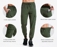 1 x RAW Customer Returns Libin Men s Trekking Pants Lightweight Cargo Jogging Pants Quick Drying Summer Hiking Technical Running Athletic Travel Golf Sports Casual Trousers, Green M - RRP €32.98