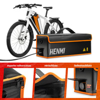 2 x RAW Customer Returns HENMI Ebike battery bag, 1000 C fireproof for safe storage, transport, charging, battery bag with metal buckle 49 x 15 x 15 cm - RRP €55.98