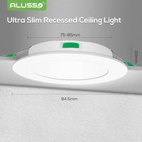 1 x RAW Customer Returns ALUSSO LED recessed spotlights 230V flat, 5W 400 lumen dimmable LED spots 230V ceiling spots, warm white 3000K neutral white 4000K cold white 6500K, LED recessed lights IP44 for bathroom kitchen living room, set of 12 - RRP €56.56