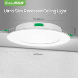 1 x RAW Customer Returns ALUSSO LED recessed spotlights 230V flat, 5W 400 lumen dimmable LED spots 230V ceiling spots, warm white 3000K neutral white 4000K cold white 6500K, LED recessed lights IP44 for bathroom kitchen living room, set of 12 - RRP €56.56