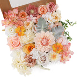 1 x RAW Customer Returns Floweroyal Artificial Flowers Combo Champagne Flowers Mix Silk Flowers Dahlia Roses with Stems for DIY Wedding Bridal Bouquets Baby Shower Floral Arrangement Table Centerpieces Home Decorations - RRP €24.99