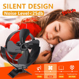 1 x RAW Customer Returns Stove fan, 4 blade fireplace fan without electricity, quiet operation, magnetic stove fan, heat operated fireplace fan without electricity for wood wood burner fireplace - RRP €30.24