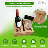 1 x RAW Customer Returns ZYZUZ Couch Bar Snack Box Sofa Tray - Snack Bar Couch Tray with Cell Phone Holder - Bamboo Couch Bar Snagger with Cup Holder Sofa - Robust Snack Box with Compartments Snack Tray Organizer - Motorhome Gadgets - RRP €20.16