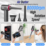 1 x RAW Customer Returns Dealswin 4 in 1 Mini Handheld Vacuum Cleaner and Cordless Dust Blower, 9 KPA Powerful Car Vacuum Cleaner, 80000 RPM Compressed Air Blower 3 Speeds Compressed Air Cleaning PC, Sofa, Home, Office - RRP €39.95