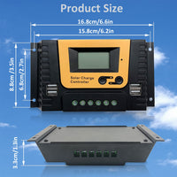 1 x RAW Customer Returns 20A Solar Charge Controller 12V 24V 36V 48V Solar Controller, PWM Solar Charge Controller 20A with Temperature Sensor, 4 USB Ports, Fit for MAX 1040W Solar Panels 12V 24V 36V 48V Lead Acid. - RRP €28.94