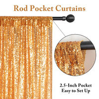 1 x RAW Customer Returns Sequin Curtains Backdrop 125 x 245 cm Gold Glitter Sequin Photography Backdrop Christmas Backdrop Wedding Curtains for Background Sequin Curtain Panel - RRP €26.74