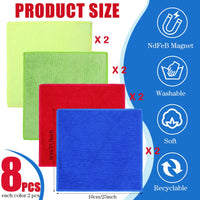 1 x RAW Customer Returns 8 Pack Magnetic Cleaning Cloths Microfiber Cleaning Cloths Magnetic Whiteboard Eraser Reusable Washable Dry Wipe Cloth for Office, 10 inches x 9.25 inches Multi-Color  - RRP €12.1