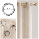 1 x RAW Customer Returns MIULEE linen curtains with eyelets voile curtains linen look curtains living room modern window curtain children s room kitchen curtains loop curtain set of 2 140 x 245 cm white rice - RRP €34.27