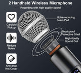 1 x RAW Customer Returns ALPOWL de Wireless Microphone, Wireless UHF Dual Handheld Microphone with Rechargeable Receiver, 40 Hours Runtime, 200 Feet Range, Bluetooth Microphone for Karaoke, Church, Speech, Wedding - RRP €39.99