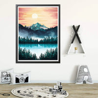 1 x Brand New Leejoey 5D Diamond Painting Set Mountains Lakes, 5D Diamond Painting Kit Sunset Landscape, Rhinestone Embroidery Painting Crystal Rhinestone Embroidery for Home, Wall Entrance Decorations 30 x 40 cm ly-31 - RRP €20.4